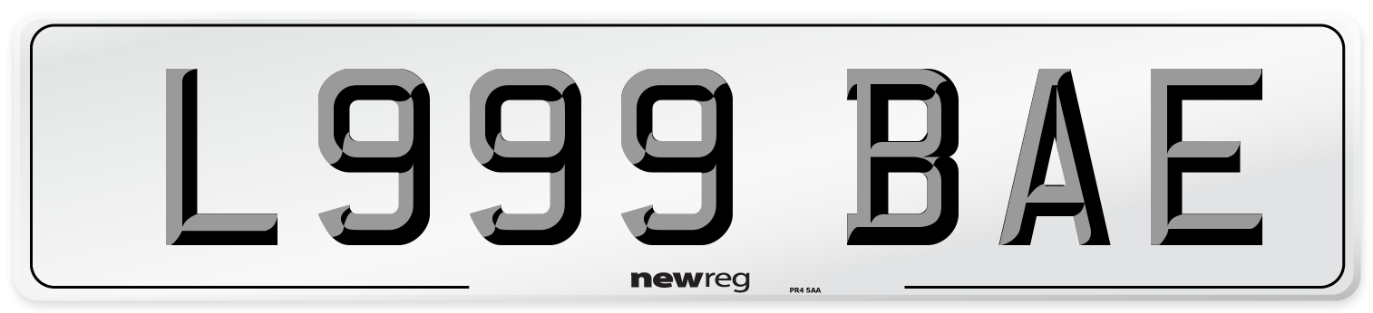 L999 BAE Number Plate from New Reg
